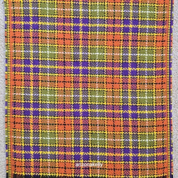 NWOT Altea Wool Scarf Retro Plaid Fringed Italy - Picture 5 of 16
